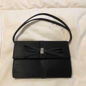 Formal, small, black satin purse